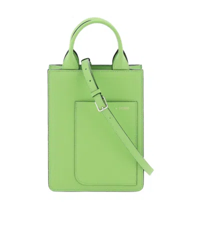 Valextra Logo Shoulder Bag In Green