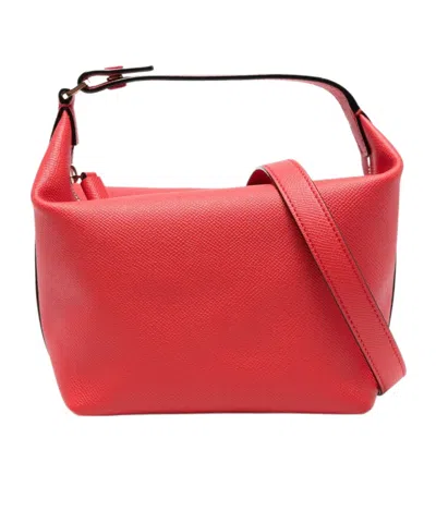 Valextra Logo Shoulder Bag In Red