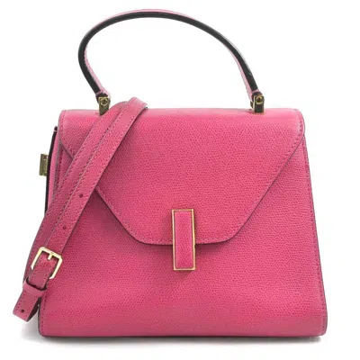 Pre-owned Valextra Magenta Leather Handbag Shoulder Bag () In Purple