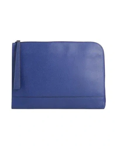 Valextra Man Document Holder Blue Size - Calfskin