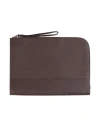 Valextra Man Document Holder Dark Brown Size - Calfskin In Brown