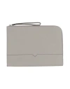 Valextra Man Document Holder Grey Size - Calfskin In Gray