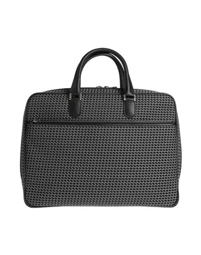 Valextra Man Handbag Black Size - Leather, Textile Fibers