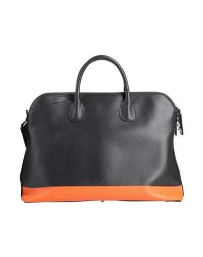 Valextra Man Handbag Black Size - Leather