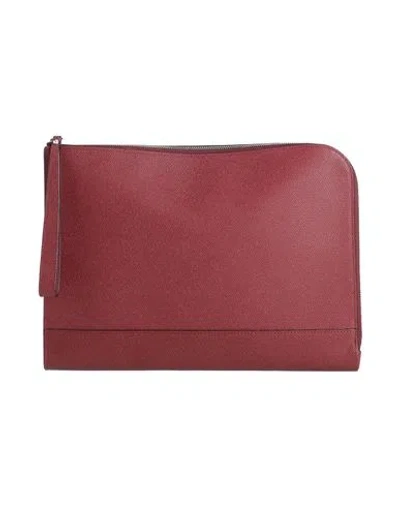 Valextra Man Handbag Burgundy Size - Calfskin In Red