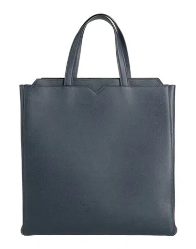 Valextra Man Handbag Navy Size - Leather