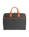Valextra Man Handbag Orange Size - Leather, Textile Fibers