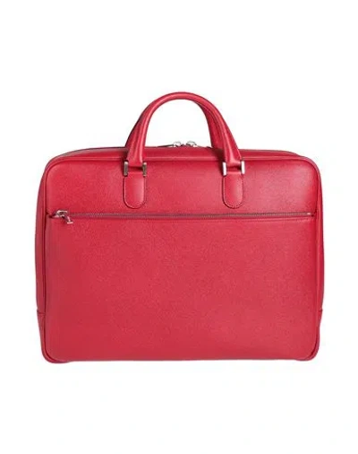 Valextra Man Handbag Red Size - Leather