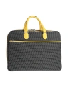 Valextra Man Handbag Yellow Size - Leather, Textile Fibers