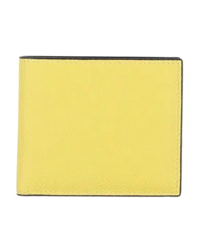 Valextra Man Wallet Yellow Size - Calfskin