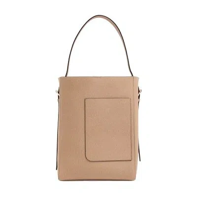 Valextra Medium Bucket Bag In Beige