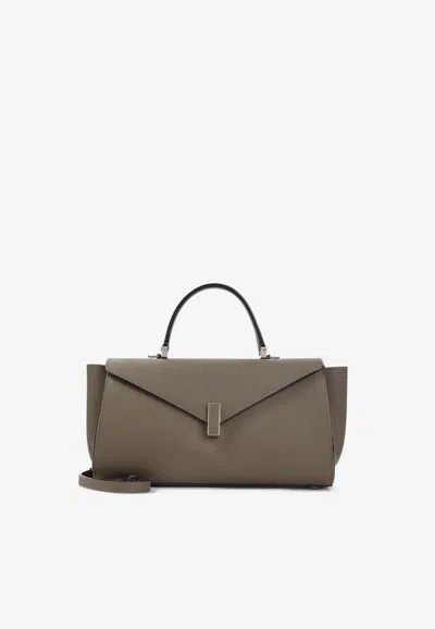 Valextra Medium Iside Editor Top Handle Bag In White