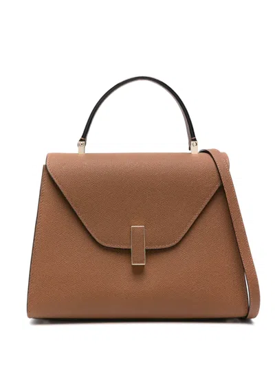 Valextra Mini Iside Leather Tote Bag In Brown