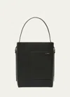Valextra Medium Leather Bucket Bag In Black