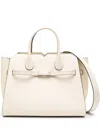 Valextra Medium Milano Leather Tote Bag In White