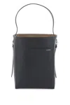 Valextra Medium Leather Bucket Bag In Black