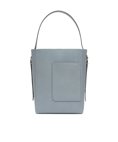 Valextra Medium Soft Bucket Bag In Gray
