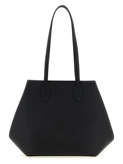 Valextra Medium Vivi Leather Tote Bag In Black