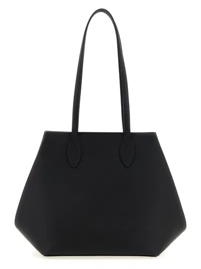 Valextra Medium Vivi Leather Tote Bag In Black