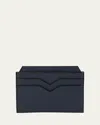 Valextra Men's 4 Card Holder In Dark Blue Bb