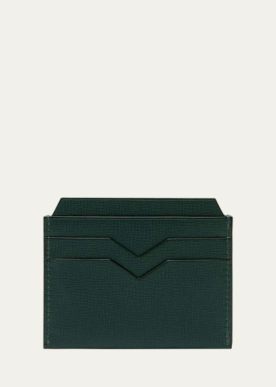 Valextra Men's 4 Card Holder In Green