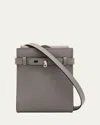 Valextra Men's Brera B-tracollina Slim Crossbody Bag In Gray