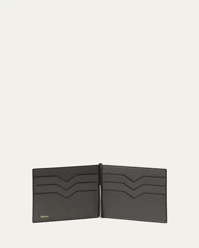 Valextra Men's Grip 6-card Holder In Fumo Londra Gf