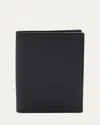 Valextra Men's Leather Passport Cover In Nero Nn