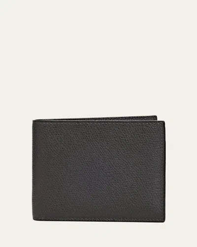 Valextra Men's Leather V-cut Bifold Wallet In Amaranto