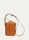 Valextra Men's Tric Trac Crossbody Bag In Brown