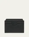 Valextra Men's V-slot Leather Card Case In Black