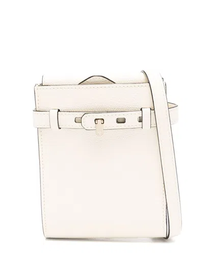 Valextra Micro B-tracollina Cross Body Bag In White