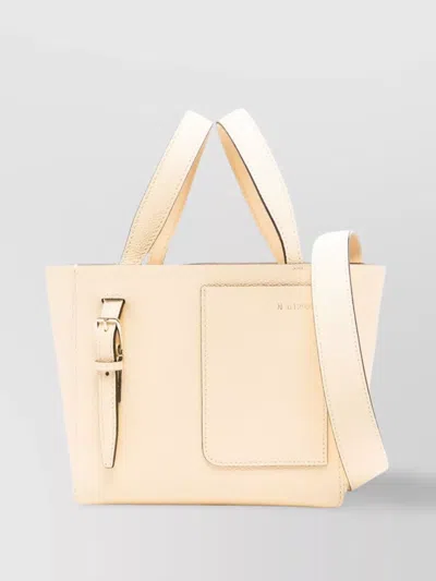 Valextra Micro Bucket Tote Bag With Adjustable Handles In Yellow