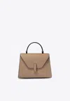 Valextra Micro Iside Leather Crossbody Bag In Brown