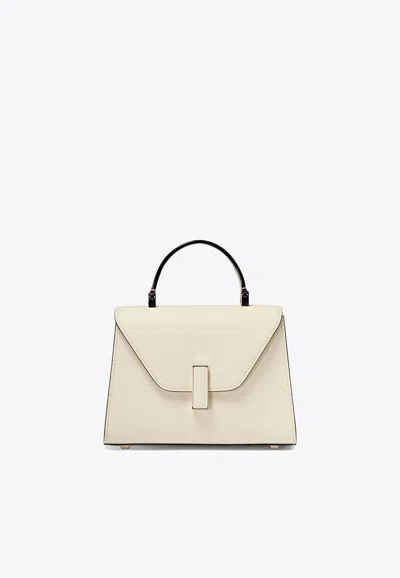 Valextra Micro Iside Leather Crossbody Bag In White