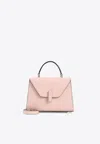 Valextra Micro Iside Leather Top Handle Bag In Pink