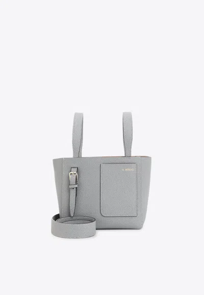 VALEXTRA MICRO LEATHER BUCKET BAG