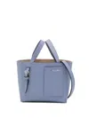 Valextra Micro Leather Bucket Bag In Blue