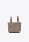 Valextra Micro Soft Leather Bucket Bag In Gray