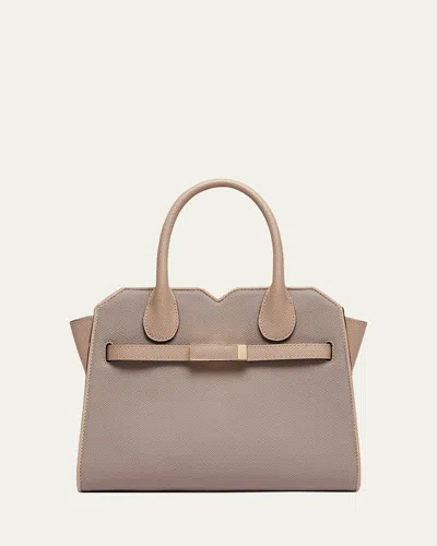 Valextra Milano Bicolor Leather Top-handle Bag