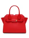 Valextra Milano Buckle Detachable-strap Shoulder Bag In Red