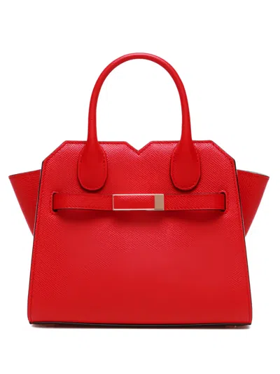Valextra Milano Buckle Detachable-strap Shoulder Bag In Red