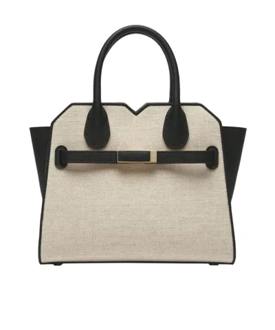Valextra Milano Canvas Two Handles Mini Bag