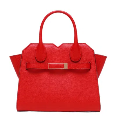 Valextra Milano Crossbody Micro Bag In Red