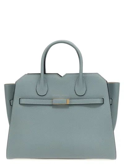 Valextra 'milano' Medium Handbag In Gray