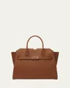 Valextra Medium Milano Leather Tote Bag In Cioccolato