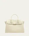 Valextra Milano Medium Leather Tote Bag In Ww Pergamena