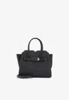 Valextra Micro Milano Leather Top Handle Bag In Black