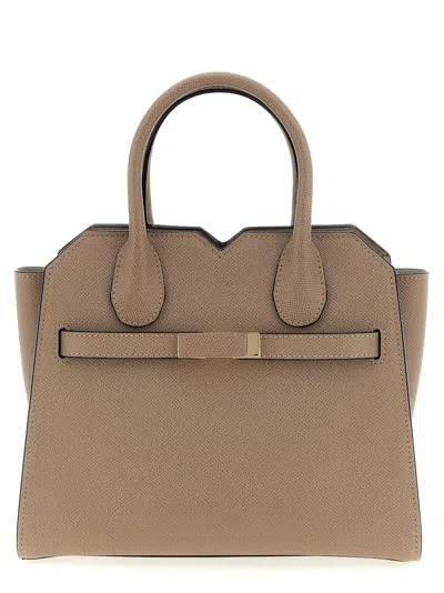 Valextra Beige Milano Mini Satchel In Neutral