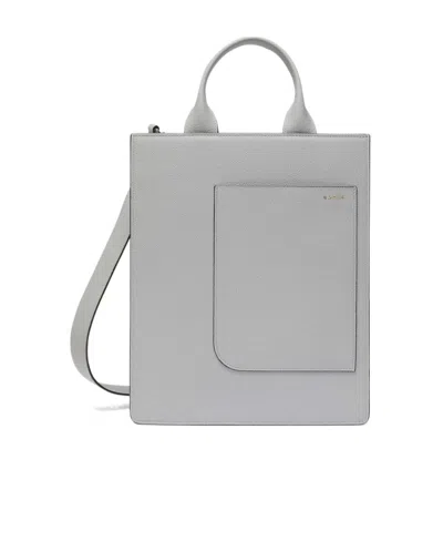 Valextra Mini Bag With Square Top Handle In Gray